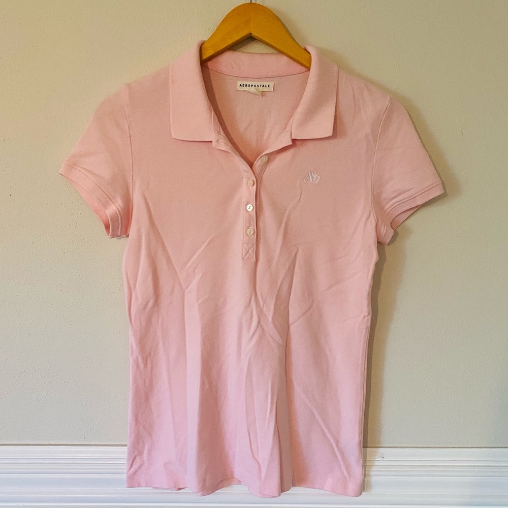 NWOT Aeropostale Pastel Pink Polo L